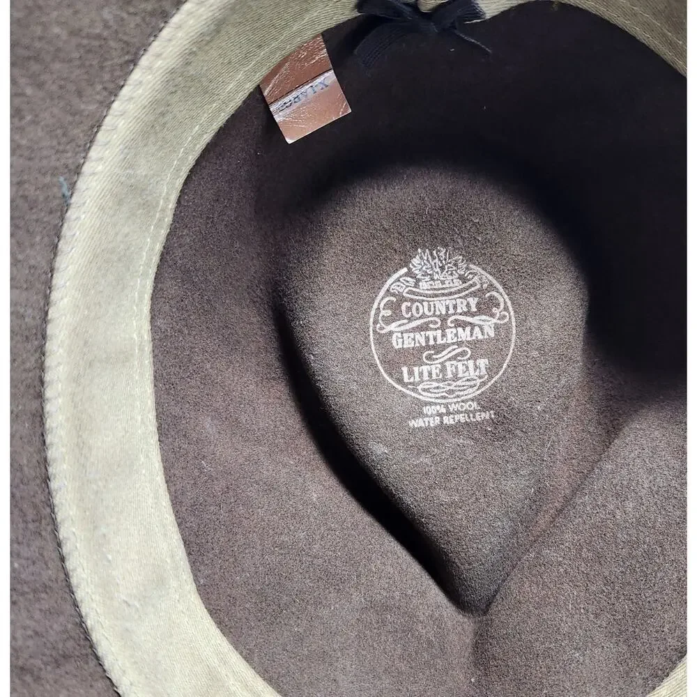 Vintage Country Gentleman Wool Outback USA Water Repellent Brown Mens XL Hat